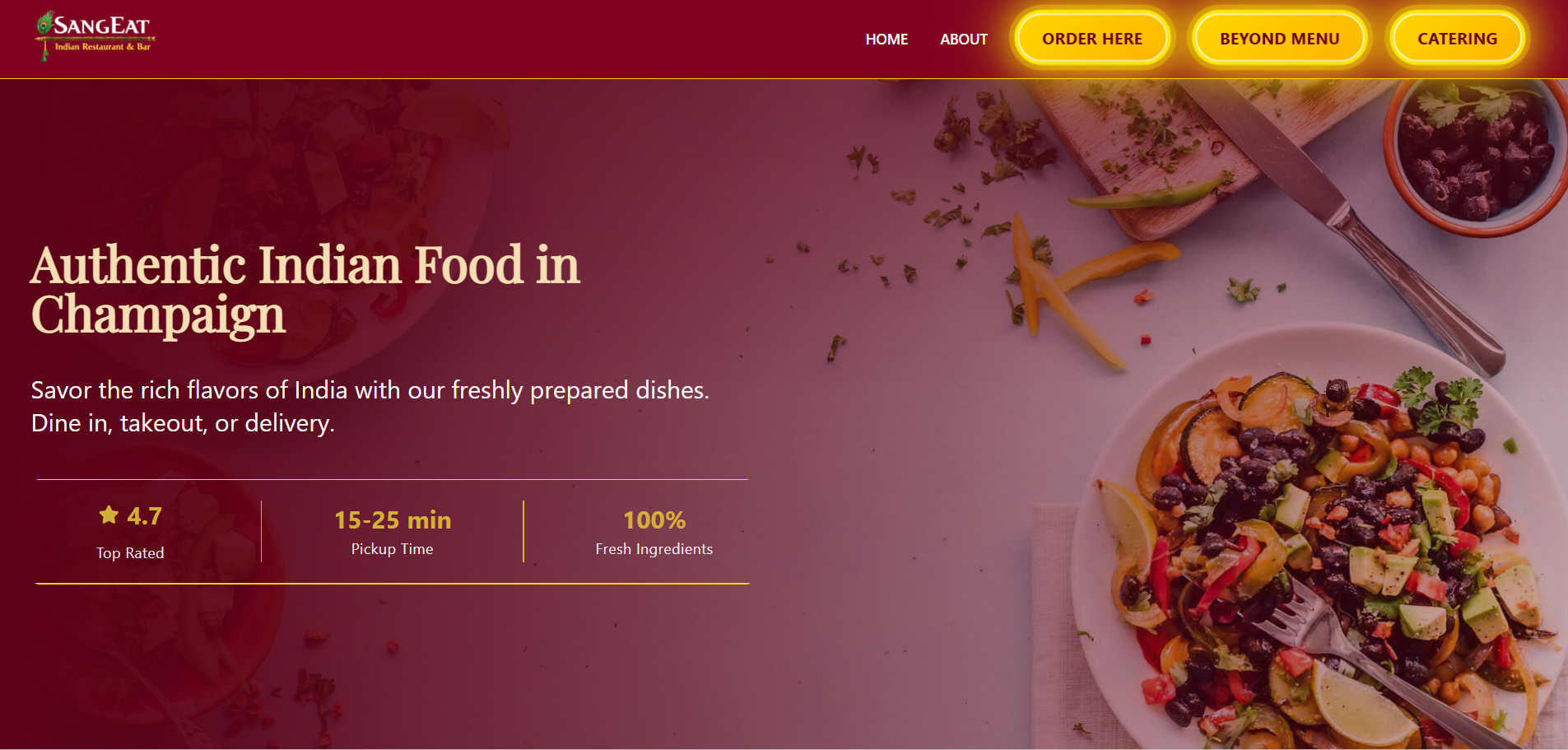 Restaurant website preview